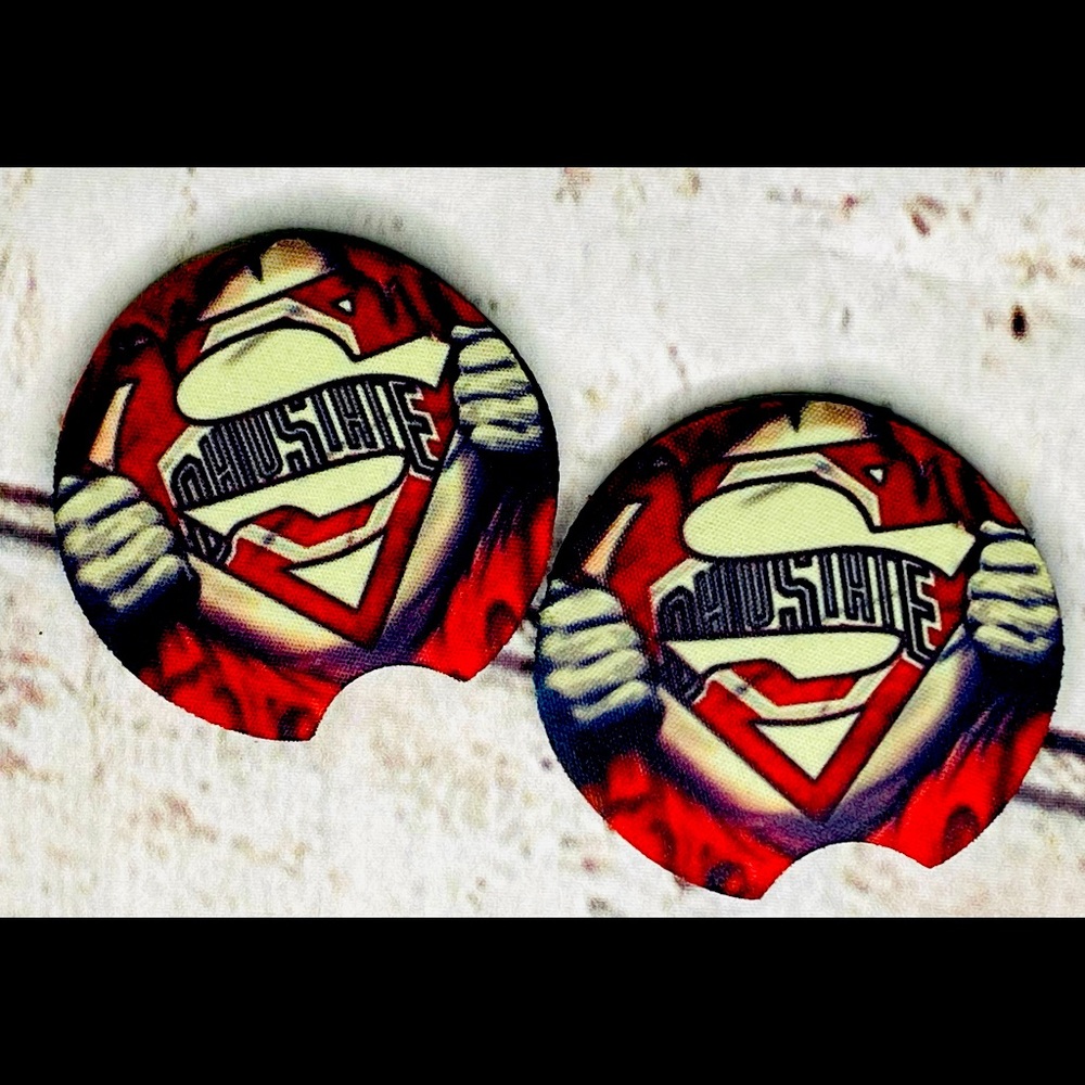 Ohio State Buckeyes Superman Car Cup Coasters Set New